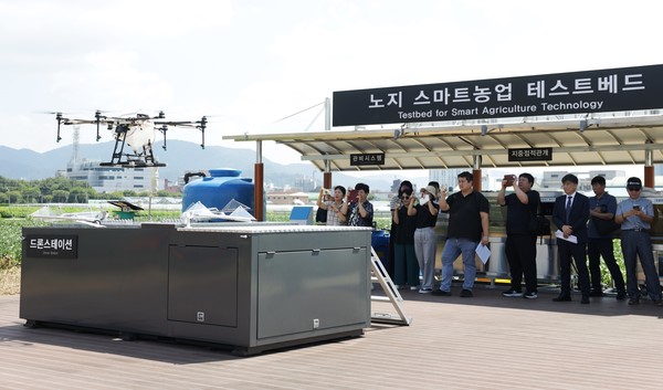 농진청 식량과학원 남부작물부에 설치된 노지 스마트농업 테스트 베드
