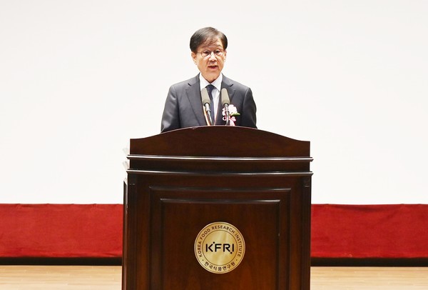 백현동 한국식품연구원장이 취임사를 하고 있다. 사진=식품연