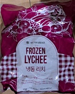 잔류농약 부적합으로 회수 조치된 베트남산 냉동 리치. 사진=식약처