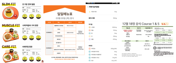 급식소 자율 영양 표시 예. 식약처 제공<br>