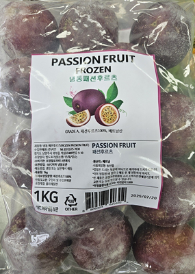 잔류농약 부적합으로 회수 조치된 베트남산&nbsp;‘냉동 패션후르츠’. 사진=식약처